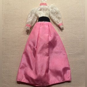 Vintage Barbie Angel Face Barbie Pink White Lace Dress